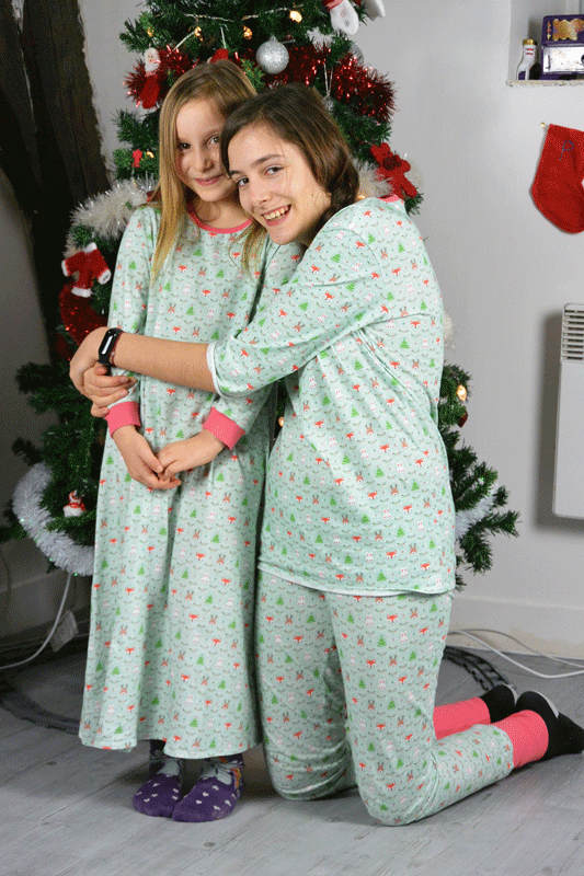 Pyjamas de Noël et d'hiver tissus impression Sam'oz